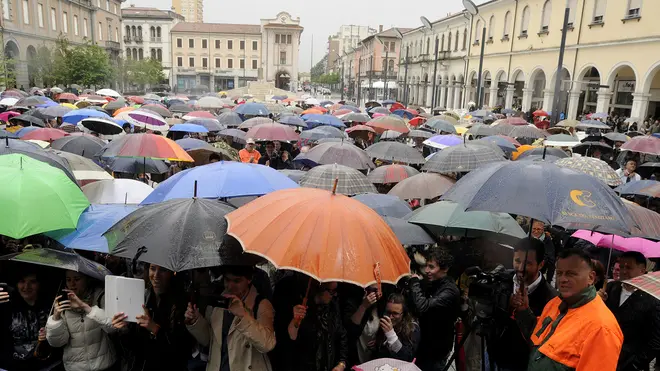 FOTO GAVAGNIN SAN DONA DI PIAVE RENZI ARRIVO COMIZIO PRESENTAZIONE DEI RAPPRESENTANTI DI PARTITO 24-05-2013