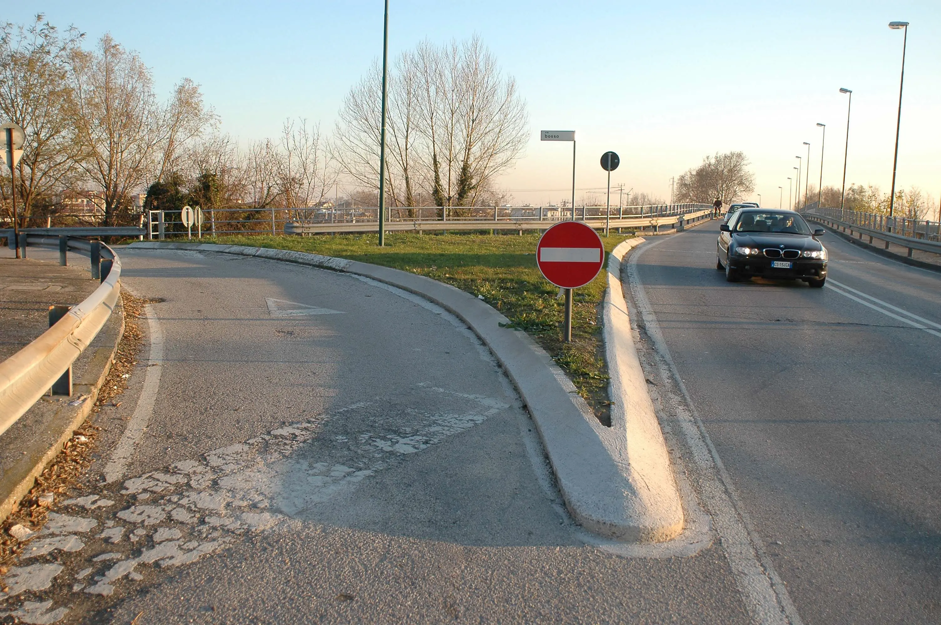 Via Bosso all'incrocio con via Trieste (foto d'archivio)