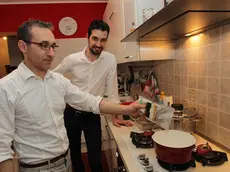 CAIAFFA-FOTO PIRAN- LEGNARO CENA CON PRODOTTI PER ASTRONAUTI LEGNARO.STEFANO POLATO E ALBERTO BERTO