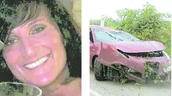 Renata Rambaldini e l'auto della donna distrutta