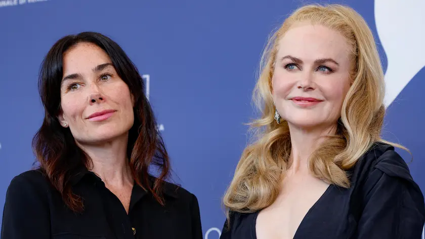 A sinistra la regista Halina Reijn con Nicole Kidman protagonista del film Babygirl