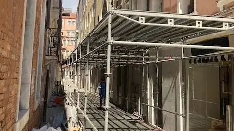 Il cantiere del Luna hotel Baglioni in calle Vallaresso. Restyling per camere e spa