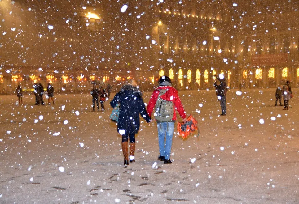 Interpress/Mazzega Venezia, 13.01.2017.- Neve a Venezia, San Marco