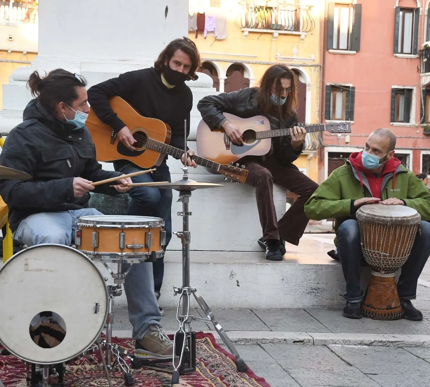 Interpress\M.Tagliapietra Venezia 07.11.2020.- Manifestazione musicisti. Santa Fosca.