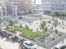 Un rendering di una piazza Mazzini “green”