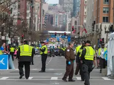 April 15, 2013 - Boston, Massachusetts, U.S. - Local, State, and Federal agencies respond to the finish line area of the Boston Marathon following multiple blasts rocked the area on Monday afternoon. LaPresse.Only Italy