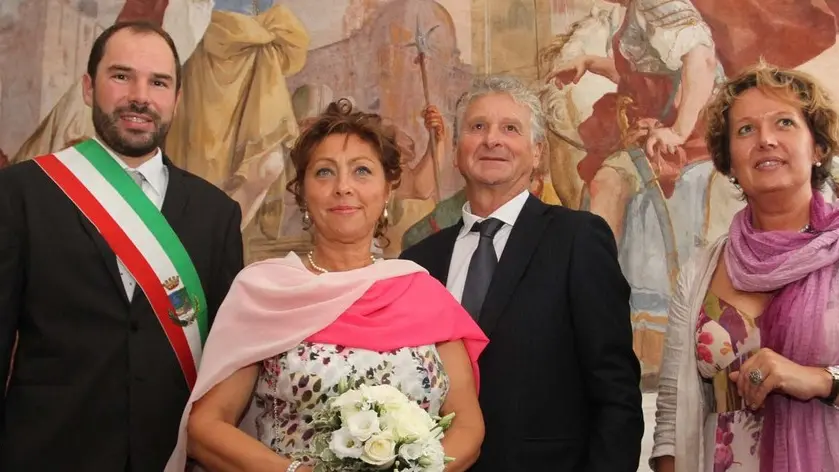 ALLEGRANZI MOGLIANO MATRIMONIO VILLA TORINI AL GRIS, IN FOTO GLI SPOSI GIULIANA TOCHET E ELIO PETTENO'