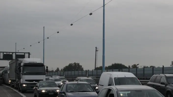 Città di Mestre paralizzata dal traffico a causa di lavori sulla tangenziale.nella foto uscita Terraglio