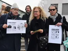 Interpress/M.Tagliapietra Venezia 17.12.2018.- Volantinaggio degli avvocati al ponte di Calatrava per protestare contro la prescrizione.