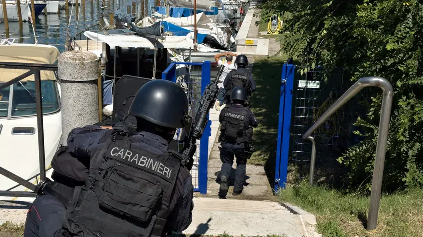 I carabinieri impegnati nell'esercitazione alla Lega Navale