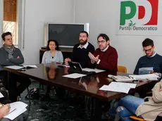 Assemblea del PD nella sede di via cecchini a Mestre. In foto il tavolo con da sx Bedin Petrelli Favaretto Scaramuzza Zanuoli Montagner Lanchin.