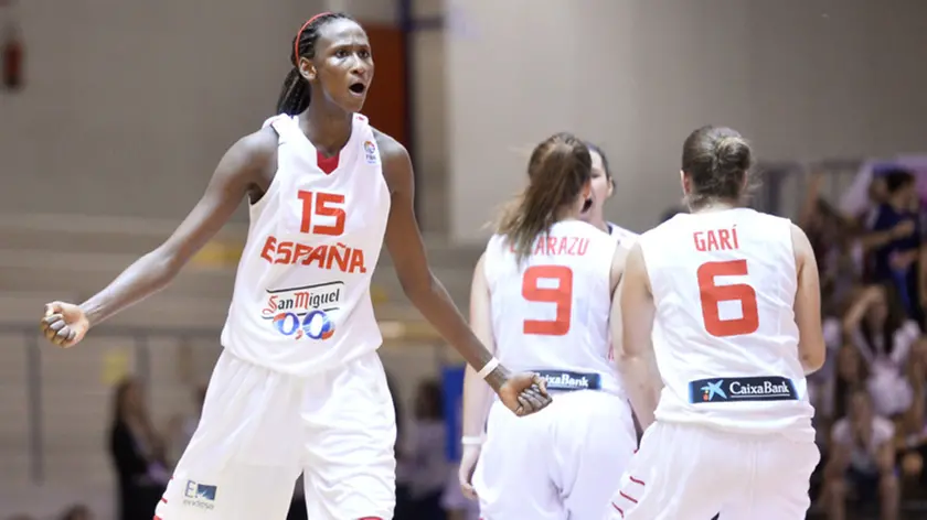 DESCRIZIONE : Udine U20 Campionato Europeo Femminile Finale 1-2 posto Spagna Francia European Championship Women Final 1-2 Place Spain France GIOCATORE : Astou Ndour CATEGORIA : Esultanza SQUADRA : Spagna Spain EVENTO : Udine U20 Campionato Europeo Femminile Finale 1-2 posto Spagna Francia European Championship Women Final 1-2 Place Spain France GARA : Spagna Francia Spain France DATA : 13/07/2014 SPORT : Pallacanestro AUTORE : Agenzia Ciamillo-Castoria/Max.Ceretti Galleria : Europeo Under 20 Femminile Fotonotizia : Udine U20 Campionato Europeo Femminile Finale 1-2 posto Spagna Francia European Championship Women Final 1-2 Place Spain France Predefinita :