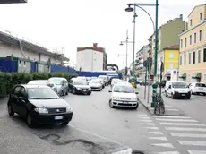 Piazzale Favretti e cantiere presso stazione ferroviaria di Mestre.