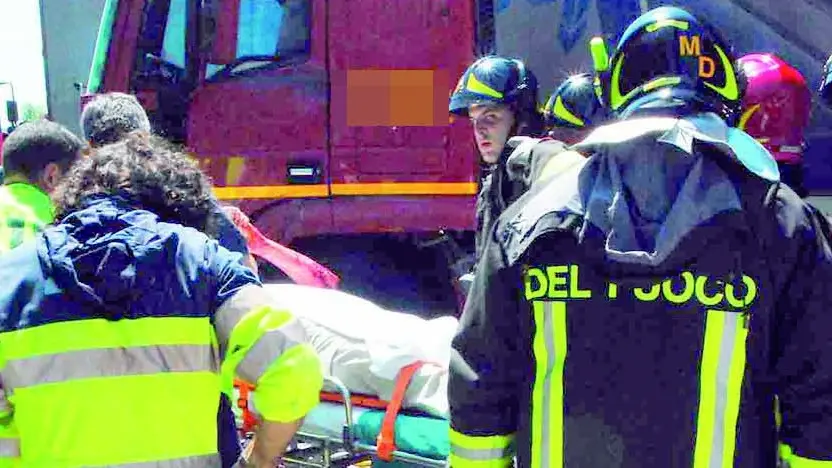 Un incidente. A Meolo lo scontro tra un camion e un furgone