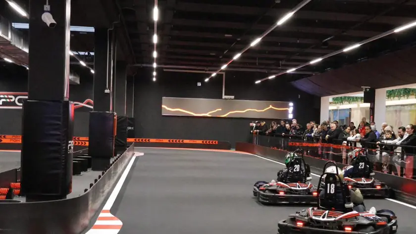 La pista da go kart al centro commerciale Porte di Mestre