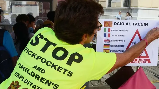 Interpress/M.Tagliapietra Venezia 06.08.2017.- Manifestazione contro borseggi. Stazione Santa Lucia, Ferrovia.