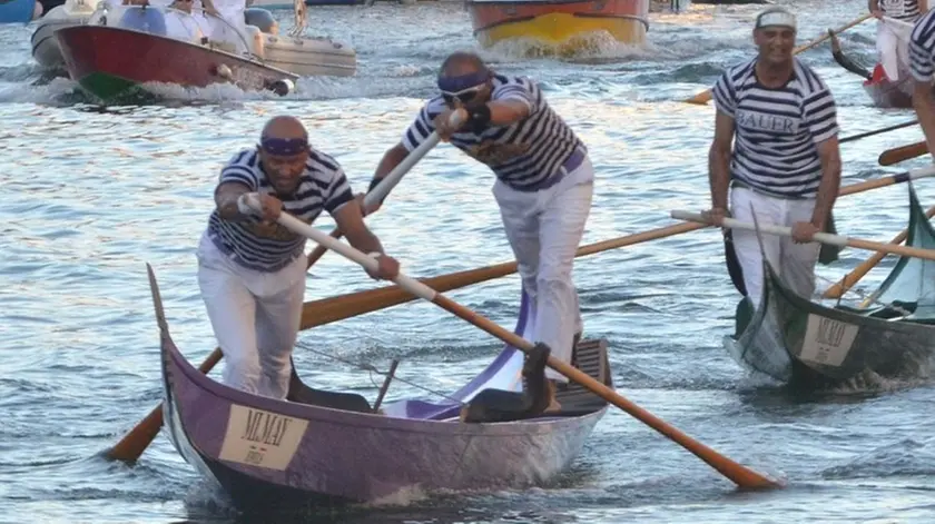 Interpress/Mazzega Scattolin Veneziam 06.09.2015.- Regata Storica 20105, Igor e Rudi Vignotto vincitori della regata gondolini