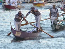 Interpress/Mazzega Scattolin Veneziam 06.09.2015.- Regata Storica 20105, Igor e Rudi Vignotto vincitori della regata gondolini