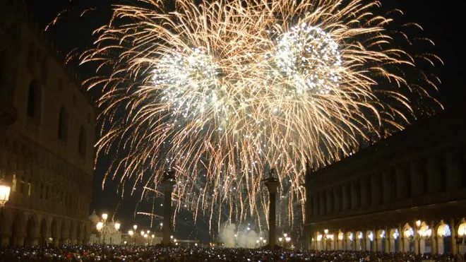 Interpress/M.Tagliapietra Venezia 01.01.2014.- Capodanno in Piazza San Marco.