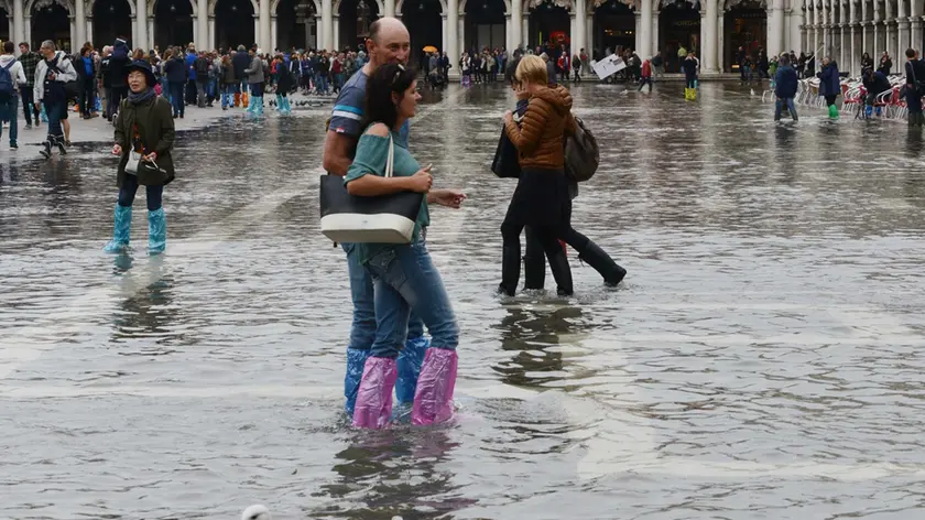 Interpress/Tagliapietra. 15.10.2016.- Acqua alta Piazza San Marco.