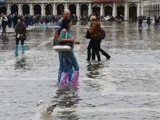Interpress/Tagliapietra. 15.10.2016.- Acqua alta Piazza San Marco.