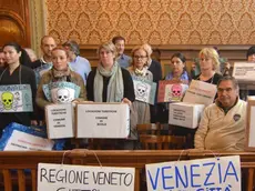 Interpress/Gf.Tagliapietra. 13.04.2016.- Cà Corner, protesta dei dipendenti APT.