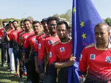 Foto Agenzia Candussi/ Morsego/ Campalto, campo di via Chiarin/ Partita amichevole tra migranti nella giornata mondiale del cricket