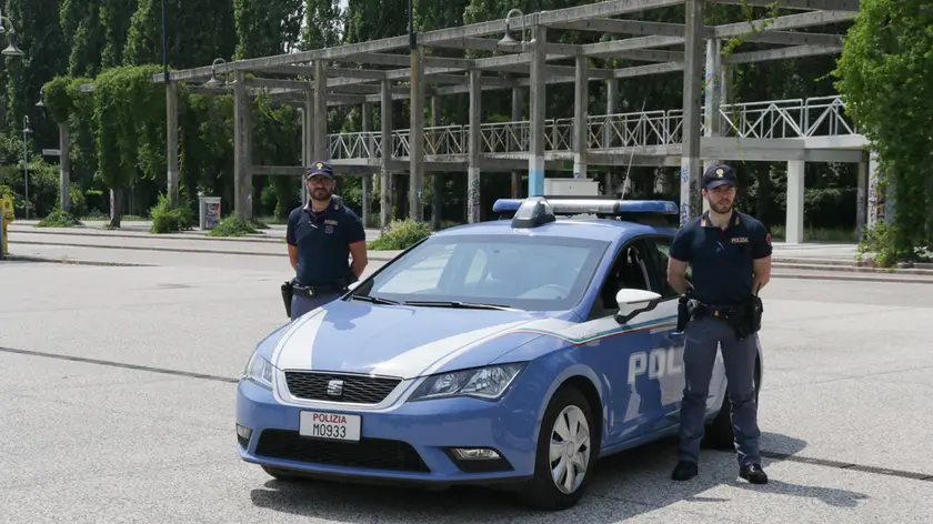 Foto Agenzia Candussi/ Mion /Mestre, parco Bissuola/ Agenti di Polizia in moto