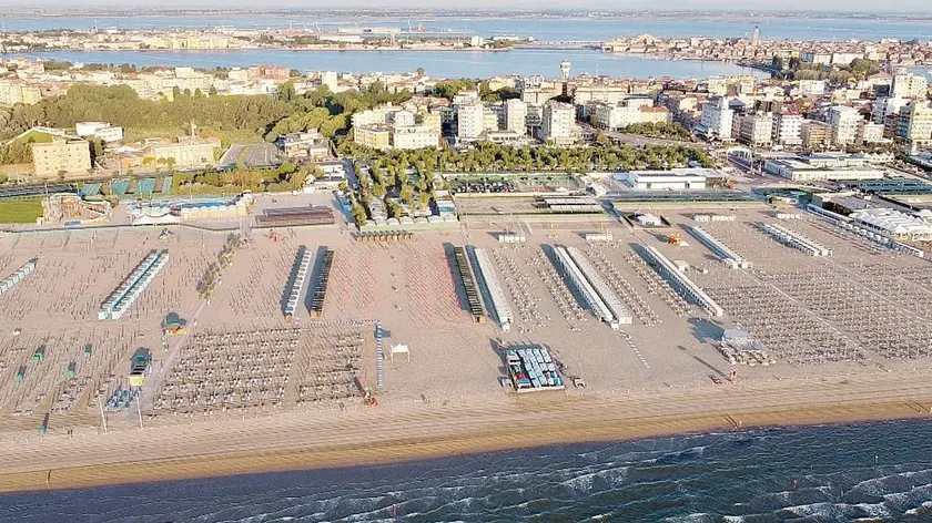 Una visione dall'alto del litorale di Sottomarina
