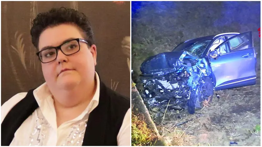 Alice Santi, morta a 33 anni. A fianco la sua auto nel fosso lungo la Romea