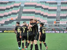 VENEZIA 07-08-2022. STADIO PENZO. PARTITA DI CALCIO COPPA ITALIA TRA VENEZIA E ASCOLI.NELLA FOTO: ESULTANZA MIKAELLSSON