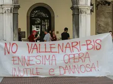 GIORNALISTA: Scattolin.AGENZIA FOTO: Candussi.LUOGO: Mestre.DESCRIZIONE: Protesta contro la Vallenari Bis presso il comune di Mestre