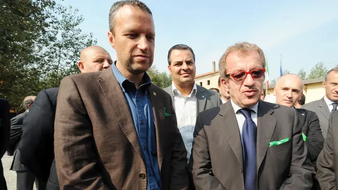 Belluco Visita del ministro Maroni e del sindaco di Verona Tosi al poligono "Tre pini" di Agna. Nella foto: Tosi e Maroni. ph. Zangirolami