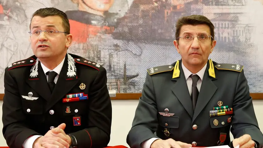Mosè De Luchi Comandante Provinciale Carabinieri Venezia.Giovanni Avitabile Comandante Provinciale Guardia di Finanza Venezia.Conferenza Stampa Operazione Tsunami - Operazione Antidroga Chioggia.Mestre, 05/02/2020.Foto A. Gilardi/Ag. Lorenzo Pòrcile