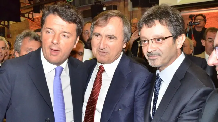 INTERPRESS/GF.TAGLIAPIETRA. 16.10.2015.- MATTEO RENZI A VENEZIA. NELLA FOTO ASSIEME A BRUGRARO E BUGLIESI