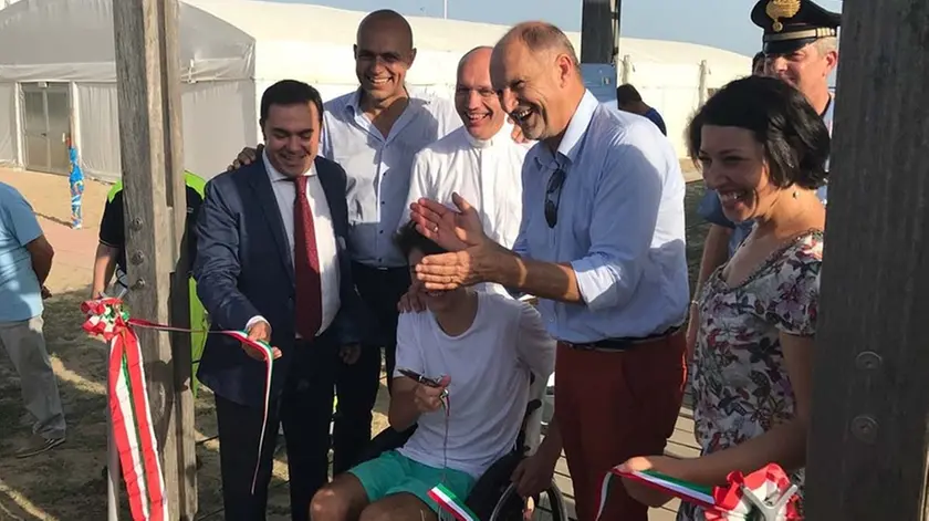 DE POLO - DINO TOMMASELLA - BIBIONE - INAUGURAZIONE TRTTO SPIAGGIA PER DISABILI