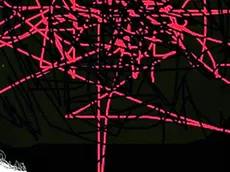 Anxious young girl with squiggly red line inside of head