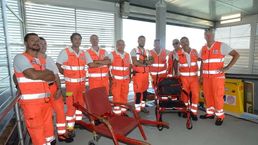 Interpress/M.Tagliapietra Venezia 04.08.2015.- Inaugurazione Cavana per Ambulanze. Pronto soccorso Ospedale Cibile di Venezia. Suem. Sedia vecchia e sedia nuova.