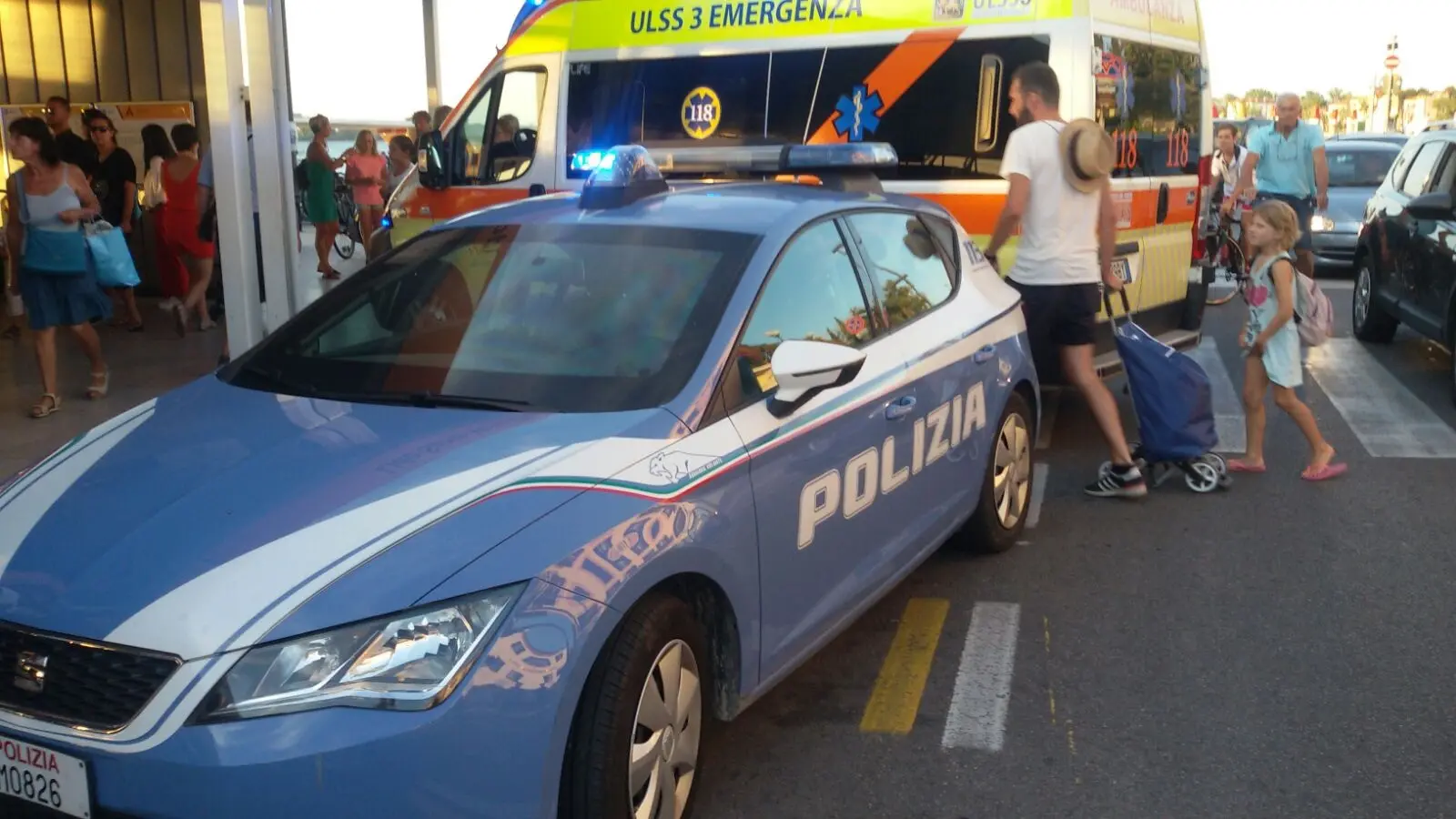 L'intervento della polizia al Lido