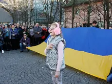 Manifestazione della comunità ucraina a Mestre da via Piave a Piazzetta Coin.