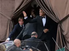 Interpress/Mazzega Morsego Venezia, 27.09.2014.- George Clooney in motoscafo all'Hotel Aman