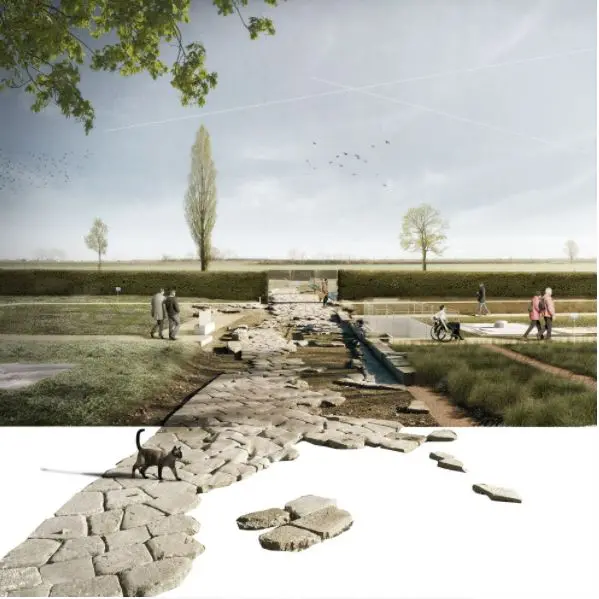 Un rendering del futuro Parco archeologico