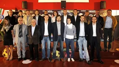 CALCIO PER PASSIONE. I premiati della scorsa edizione del Top Trivengas e il giocatore del Goc Riccardo Baldon tra i premiati per impegno e generosità