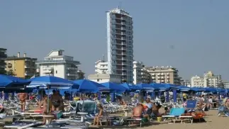 Una veduta della spiaggia di Jesolo