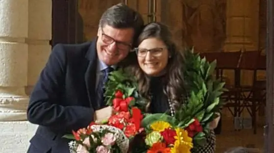 COLUCCI - DINO TOMMASELLA - SAN DONA' DI P. - IL VICESINDACO TREVISIOL CON LA FIGLIA MARGHERITA