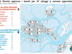 La mappa con la distribuzione degli alloggi interessati dai due bandi