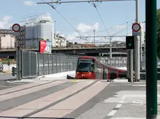 Prove passaggio del tram sottopasso stazione di Mestre. Nella foto: via Rizzardi Marghera