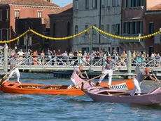 Interpress\M.Tagliapietra Venezia 17.07.2016.- Regata Redentore Campioni su gondola a 2 remi, 1° class. Rosa Vignotto rudi e Igor.