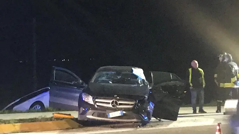 Le due auto coinvolte nell'incidente