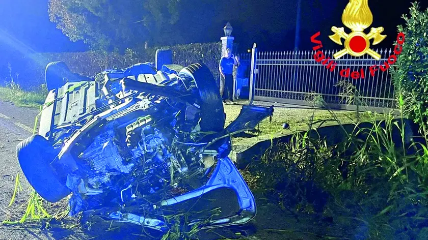 Un'immagine dell'incidente in cui ha perso la vita Andrea Berton